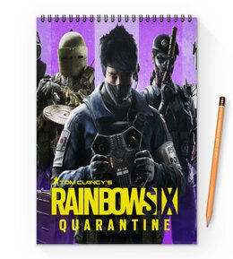 Заказать блокнот в Москве. Блокнот на пружине А4 Rainbow Six Quarantine от THE_NISE  - готовые дизайны и нанесение принтов.