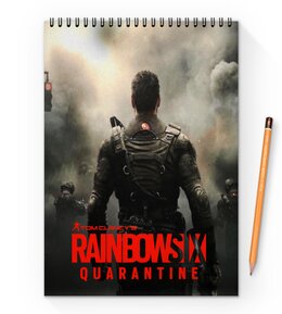 Заказать блокнот в Москве. Блокнот на пружине А4 Rainbow Six Quarantine от THE_NISE  - готовые дизайны и нанесение принтов.