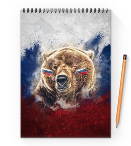 Заказать блокнот в Москве. Блокнот на пружине А4 Русский Медведь от tutik_mutik@mail.ru - готовые дизайны и нанесение принтов.