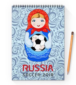 Заказать блокнот в Москве. Блокнот на пружине А4  Футбол от Ирина - готовые дизайны и нанесение принтов.
