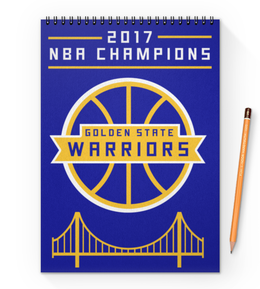 Заказать блокнот в Москве. Блокнот на пружине А4 Golden State champions от skynatural - готовые дизайны и нанесение принтов.