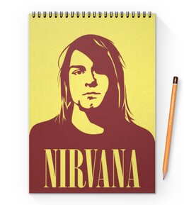 Заказать блокнот в Москве. Блокнот на пружине А4 NIRVANA от Jimmy Flash - готовые дизайны и нанесение принтов.