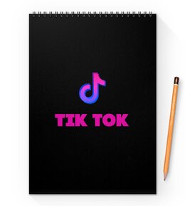 Заказать блокнот в Москве. Блокнот на пружине А4 Tik Tok от THE_NISE  - готовые дизайны и нанесение принтов.