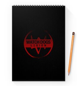 Заказать блокнот в Москве. Блокнот на пружине А4 Watch Dogs Legion от THE_NISE  - готовые дизайны и нанесение принтов.