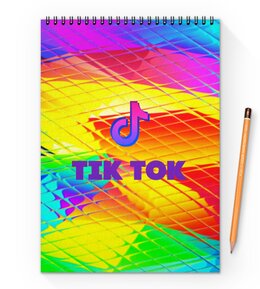 Заказать блокнот в Москве. Блокнот на пружине А4 Tik Tok от THE_NISE  - готовые дизайны и нанесение принтов.