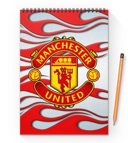 Заказать блокнот в Москве. Блокнот на пружине А4 Manchester United от THE_NISE  - готовые дизайны и нанесение принтов.
