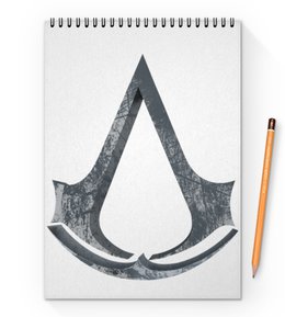 Заказать блокнот в Москве. Блокнот на пружине А4 Assassin’s Creed от GeekFox  - готовые дизайны и нанесение принтов.