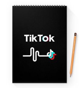 Заказать блокнот в Москве. Блокнот на пружине А4 Tik Tok от THE_NISE  - готовые дизайны и нанесение принтов.