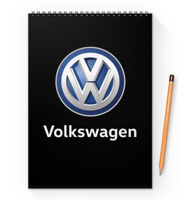 Заказать блокнот в Москве. Блокнот на пружине А4 Volkswagen от DESIGNER   - готовые дизайны и нанесение принтов.