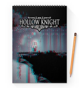 Заказать блокнот в Москве. Блокнот на пружине А4 Hollow Knight от THE_NISE  - готовые дизайны и нанесение принтов.