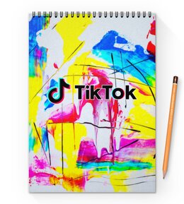 Заказать блокнот в Москве. Блокнот на пружине А4 Tik Tok от THE_NISE  - готовые дизайны и нанесение принтов.