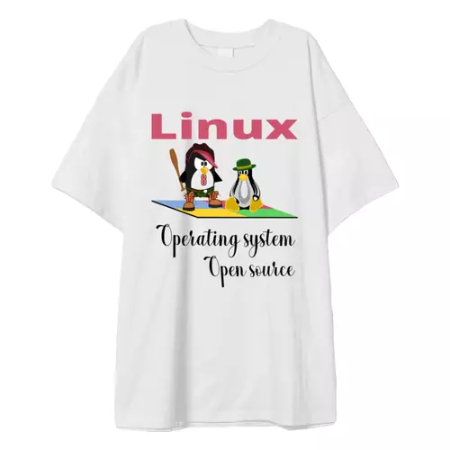 Заказать мужскую футболку в Москве. Футболка оверсайз Linux 2 от Владимир Довженко - готовые дизайны и нанесение принтов.