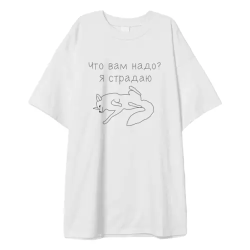 Заказать мужскую футболку в Москве. Футболка оверсайз Что вам надо? Я страдаю от Anna  Komar - готовые дизайны и нанесение принтов.