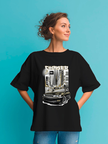 Заказать мужскую футболку в Москве. Футболка оверсайз Сотая школа  от Mishka Draws - готовые дизайны и нанесение принтов.