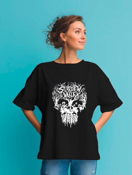 Заказать мужскую футболку в Москве. Футболка оверсайз Skulldew Valley Tee от cherdantcev - готовые дизайны и нанесение принтов.
