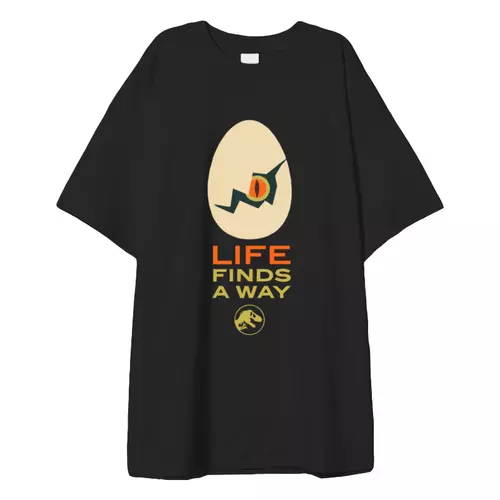 Заказать мужскую футболку в Москве. Футболка оверсайз Динозавр в яйце от cherdantcev - готовые дизайны и нанесение принтов.