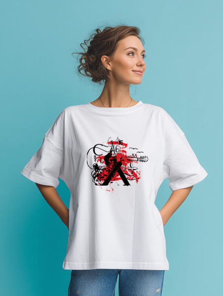 Заказать мужскую футболку в Москве. Футболка оверсайз Carmen and Carwoman от CoolColor  - готовые дизайны и нанесение принтов.