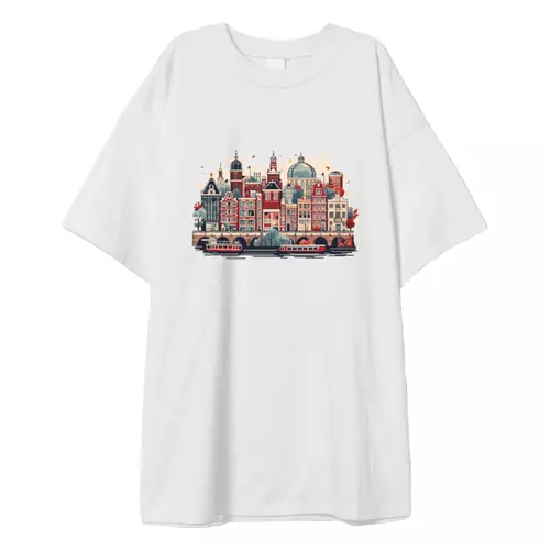 Заказать мужскую футболку в Москве. Футболка оверсайз Амстердам от Александр Серебренников - готовые дизайны и нанесение принтов.