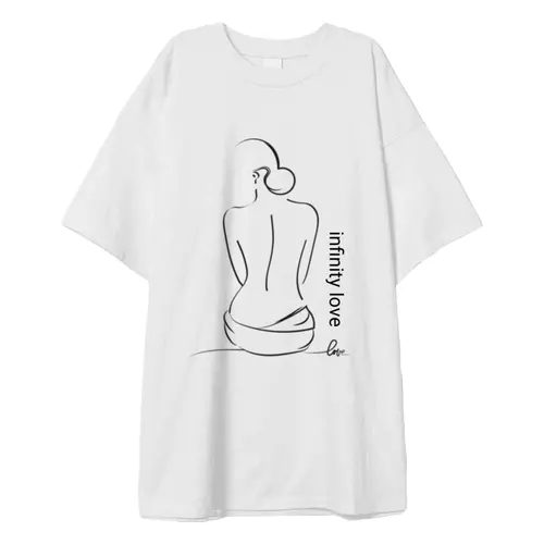 Заказать мужскую футболку в Москве. Футболка оверсайз Бесконечная любовь (Infinity love) от ТМ Арт-Футболка - готовые дизайны и нанесение принтов.