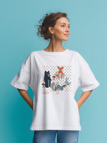 Заказать мужскую футболку в Москве. Футболка оверсайз Every Day is Unique от CoolColor  - готовые дизайны и нанесение принтов.