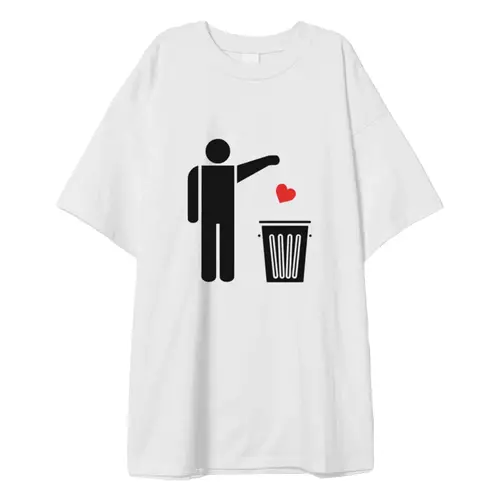 Заказать мужскую футболку в Москве. Футболка оверсайз Love Trash от Александр Серебренников - готовые дизайны и нанесение принтов.