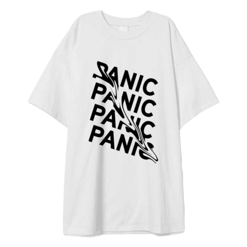 Заказать мужскую футболку в Москве. Футболка оверсайз Panic Panic от gooz bye  - готовые дизайны и нанесение принтов.