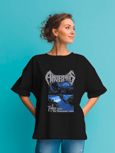 Заказать мужскую футболку в Москве. Футболка оверсайз Amorphis Tales From The Thousand Lakes от Merch Art - готовые дизайны и нанесение принтов.