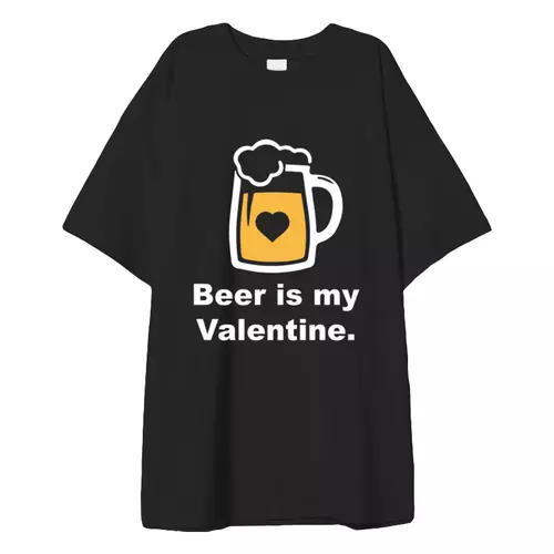 Заказать мужскую футболку в Москве. Футболка оверсайз Beer Valentine от Александр Серебренников - готовые дизайны и нанесение принтов.