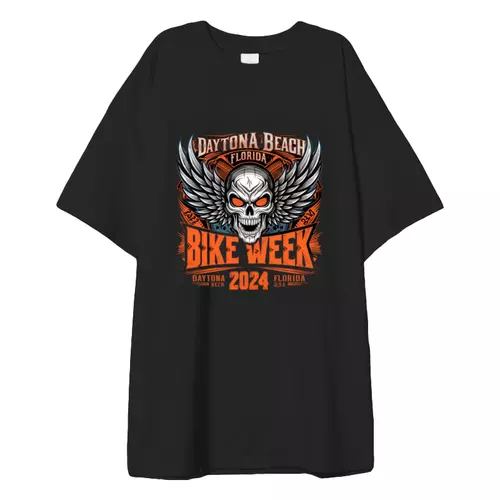 Заказать мужскую футболку в Москве. Футболка оверсайз  Daytona Beach Bike Week 2024  от 777-71@mail.ru - готовые дизайны и нанесение принтов.