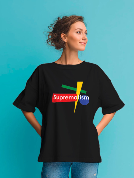 Заказать мужскую футболку в Москве. Футболка оверсайз Suprematism от Соль  - готовые дизайны и нанесение принтов.