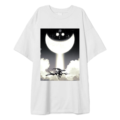 Заказать мужскую футболку в Москве. Футболка оверсайз Лучезарный Восход Луны от Дана Столыпина - готовые дизайны и нанесение принтов.