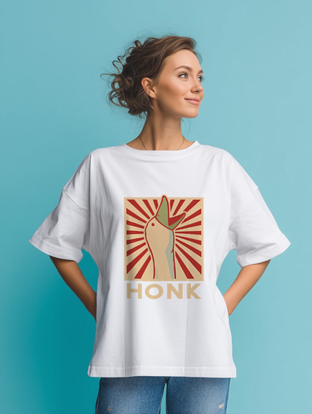 Заказать мужскую футболку в Москве. Футболка оверсайз HONK Essential  от cherdantcev - готовые дизайны и нанесение принтов.