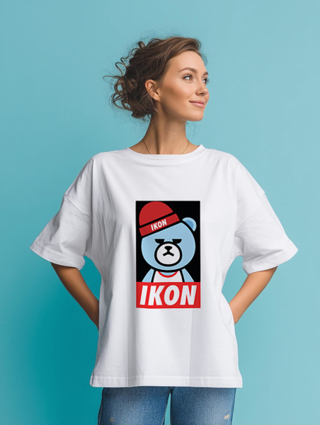 Заказать мужскую футболку в Москве. Футболка оверсайз IKON YG Bear Dope от cherdantcev - готовые дизайны и нанесение принтов.