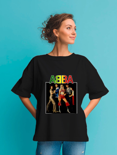 Заказать мужскую футболку в Москве. Футболка оверсайз ABBA возвращение от gooz bye  - готовые дизайны и нанесение принтов.