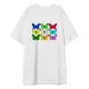 Заказать мужскую футболку в Москве. Футболка оверсайз Цветные бабочки. от Alexey Evsyunin - готовые дизайны и нанесение принтов.