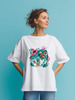 Заказать мужскую футболку в Москве. Футболка оверсайз Floral от CoolColor  - готовые дизайны и нанесение принтов.