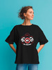 Заказать мужскую футболку в Москве. Футболка оверсайз NPC red black t-shot wear от KinoArt - готовые дизайны и нанесение принтов.