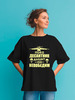 Заказать мужскую футболку в Москве. Футболка оверсайз ДЕНЬ  ВДВ от robus - готовые дизайны и нанесение принтов.