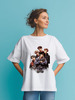 Заказать мужскую футболку в Москве. Футболка оверсайз Stray kids  от Александр Серебренников - готовые дизайны и нанесение принтов.