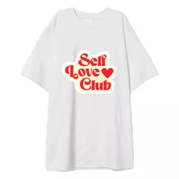 Заказать мужскую футболку в Москве. Футболка оверсайз Self Love Club от Александр Серебренников - готовые дизайны и нанесение принтов.