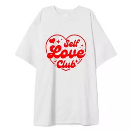 Заказать мужскую футболку в Москве. Футболка оверсайз Self Love Club от Александр Серебренников - готовые дизайны и нанесение принтов.