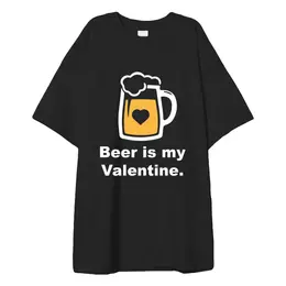 Заказать мужскую футболку в Москве. Футболка оверсайз Beer Valentine от Александр Серебренников - готовые дизайны и нанесение принтов.