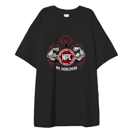 Заказать мужскую футболку в Москве. Футболка оверсайз NPC red black t-shot wear от KinoArt - готовые дизайны и нанесение принтов.