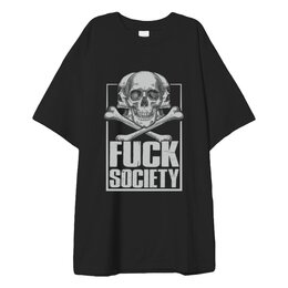Заказать мужскую футболку в Москве. Футболка оверсайз ☠ FUCK SOCIETY ☠ от balden - готовые дизайны и нанесение принтов.