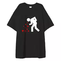 Заказать мужскую футболку в Москве. Футболка оверсайз Hate love от Александр Серебренников - готовые дизайны и нанесение принтов.
