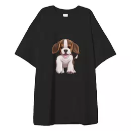 Заказать мужскую футболку в Москве. Футболка оверсайз Собака бигль щенок от tigerda  - готовые дизайны и нанесение принтов.