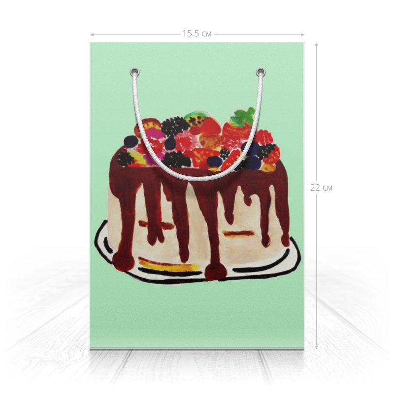 Printio Пакет 15.5x22x5 см Тортик набор вкусный тортик кнопа