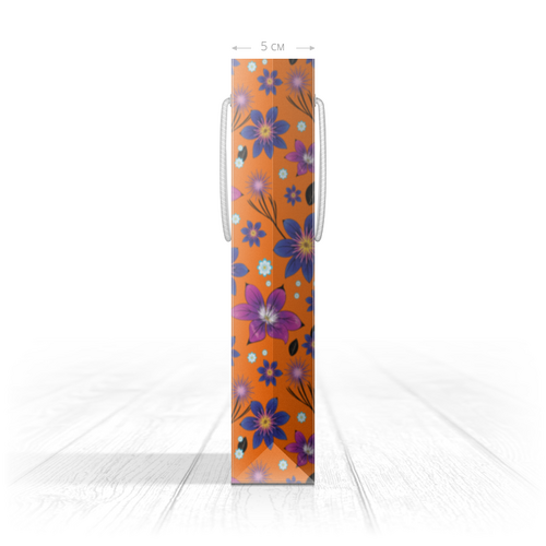 Заказать пакет в Москве. Пакет 15.5x22x5 см цветочный паттерн на оранжевом фоне от ELENA ZHARINOVA - готовые дизайны и нанесение принтов.