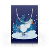 Заказать пакет в Москве. Пакет 15.5x22x5 см Снеговик среди голубых елок катается на коньках от p_i_r_a_n_y_a  - готовые дизайны и нанесение принтов.