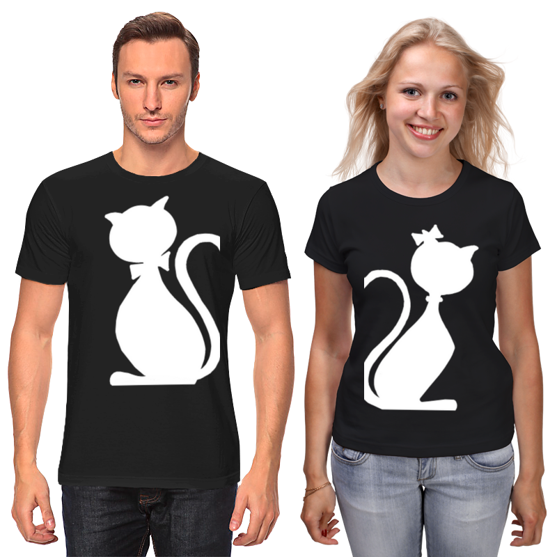 Printio Футболки парные Влюбленные коты printio футболка с полной запечаткой женская влюбленные коты парные футболки